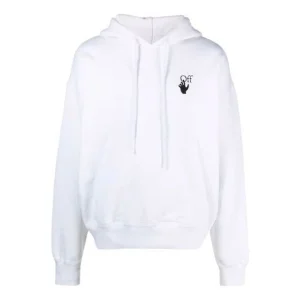 Men's Off-White FW21 Logo Pattern Drawstring Loose Fit White OMBB085F21FLE0110110