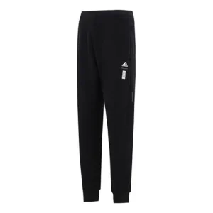 Men's adidas Wj Pnt Swt Martial Arts Series Logo Knit Bundle Feet Sports Pants/Trousers/Joggers Black HE5128