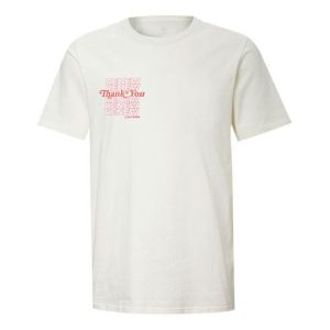 Converse reversible Alphabet Printing Short Sleeve Creamy White 10019650-A02