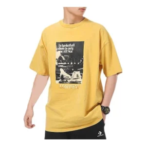 Converse Chuck Taylor Washed Archive Basketball T-Shirt Asia Sizing 'Yellow' 10022903-A03