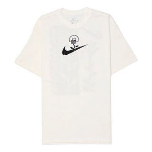 Nike Basketball Sports Graffiti Printing Short Sleeve US Edition Creamy White DC1283-910