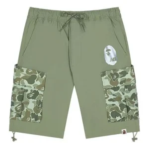New Balance x A Bathing Ape Relaxed Fit Shorts Asia Sizing 'Green White' BASP6000-GRX