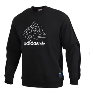 adidas originals Adv Crew logo Printing Casual Round Neck Pullover Sports Black GV0925