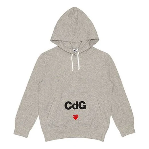 (WMNS) COMME des GARCONS PLAY x CDG Logo Drawstring Hoodie 'Grey' AE-T103-051-1