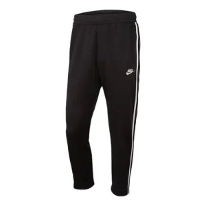 Nike Side Stripe Print Pants Foot Zipper Knit Sports Trousers Men's Black AR2247-010