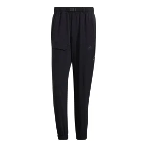 Men's adidas Solid Color Big Pocket Bundle Feet Casual Sports Pants/Trousers/Joggers Black HE9936