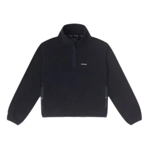 (WMNS) Converse Counter Climate Polar Fleece Half-Zip Popover Asia Sizing 'Black' 10025677-A01