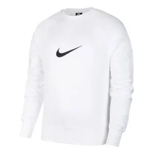 Nike Sportswear Swoosh Casual Sports Crew-neck Long Sleeve 'White' DA0087-100