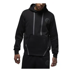 Air Jordan x Paris Saint-Germain Fleece Pullover Hoodie 'Black' DZ2923-010