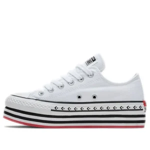(WMNS) Converse Chuck Taylor All Star Platform Layer Low 'Logo Play - White' 566762C