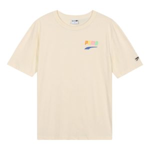 PUMA Sports Alphabet Cartoon Printing Round Neck Short Sleeve Beige 531335-75