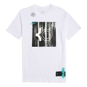 Nike Dri-FIT KD Logo Kevin Durant Printed TEE Men White CD1279-100