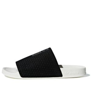 (WMNS) adidas originals Adilette Luxe 'Black White' CG6554