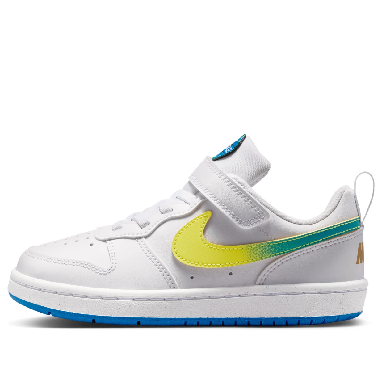 (PS) Nike Court Borough Low 'White SoarSonic Yellow' IR3998-100