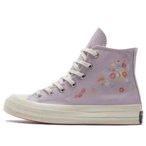 (WMNS) Converse Chuck 70 Hi 'Embroidered Floral Print - Pale Amethyst' A01584C