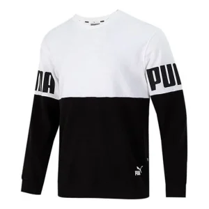 PUMA Colorblock Alphabet Round Neck Pullover Black White 847722-02
