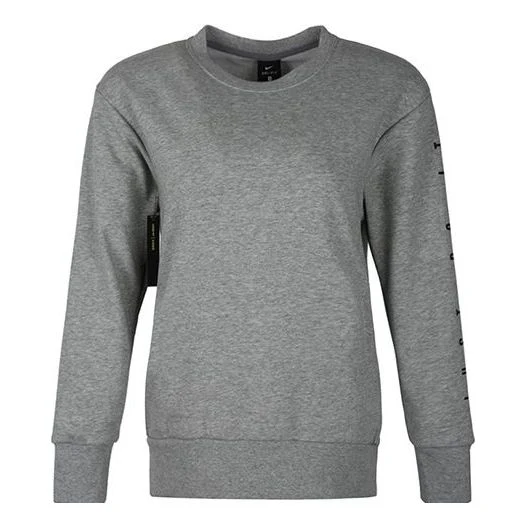 (WMNS) Nike Crew Grx Knitting Round-neck Sweatshirt 'Grey' AT0600-063