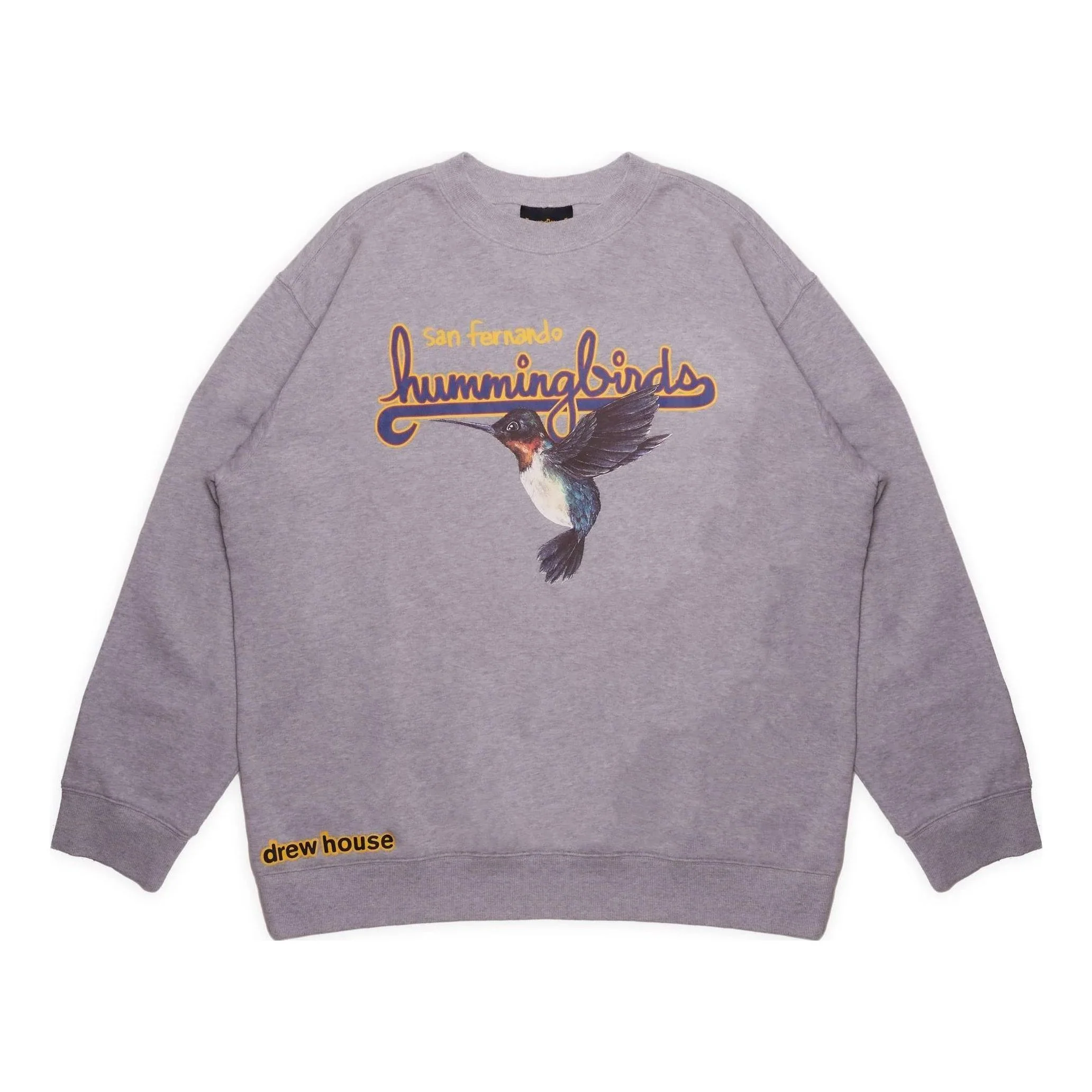 Drew House Hummingbirds Crewneck Sweatshirt 'Heather Grey' DR-FW22-450
