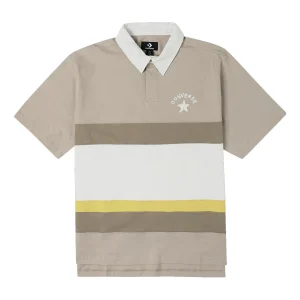 Converse Colorblock Logo Polo Shirt Asia Sizing 'Beige White' 10024880-251