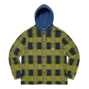 Supreme Hooded Shadow Plaid Shirt 'Green Blue' SUP-FW20-284