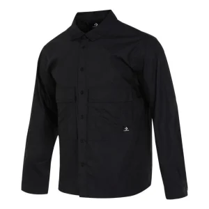 Converse Seasonal Woven Long Sleeve Shirt Asia Sizing 'Black' 10025284-A01