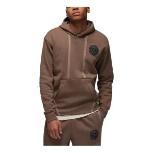 Air Jordan x Paris Saint-Germain Logo Pullover Hoodie 'Brown' DZ2923-274