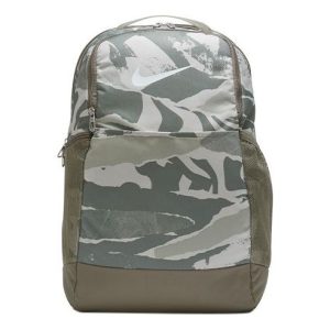 Nike Training Zipper Fabric Schoolbag Backpack Unisex Light Green Grey CU9650-320