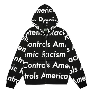 Denim Tears x Arthur Jafa SS24 Systemic Racism Controls America Zip Up 'Black White' 014-006-123