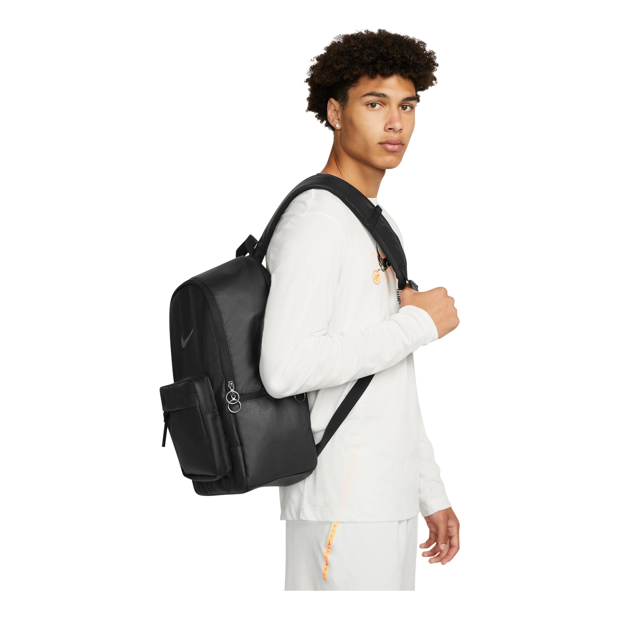 Nike Heritage Winterized Eugene Series Brand Logo Casual Solid Color Zipper Backpack Unisex Black / Smoke Grey DN3592-010