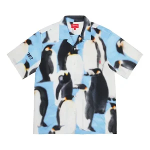 Supreme Penguins Rayon Shirt 'Blue White Black' SUP-FW20-087