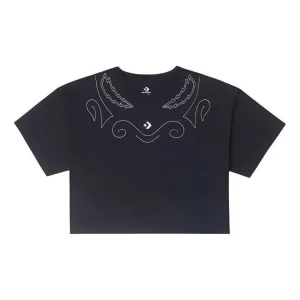 (WMNS) Converse Proud To Be Oversized Cropped T-Shirt Asia Sizing 'Black' 10027209-A01