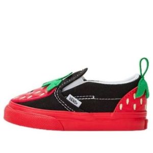 (TD) Vans Slip-On Velcro 'Black Red' VN0005WHREB