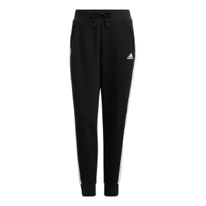 (WMNS) adidas Fleece Contrast Stripe Side Pants Asia Sizing 'Black' H09693