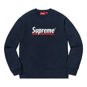 Supreme Underline Crewneck 'Navy White' SUP-SS20-353