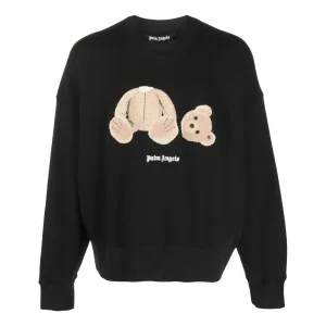 Palm Angels Bear Motif Crew-Neck Sweatshirt 'Black' PMBA026C99FLE0021060
