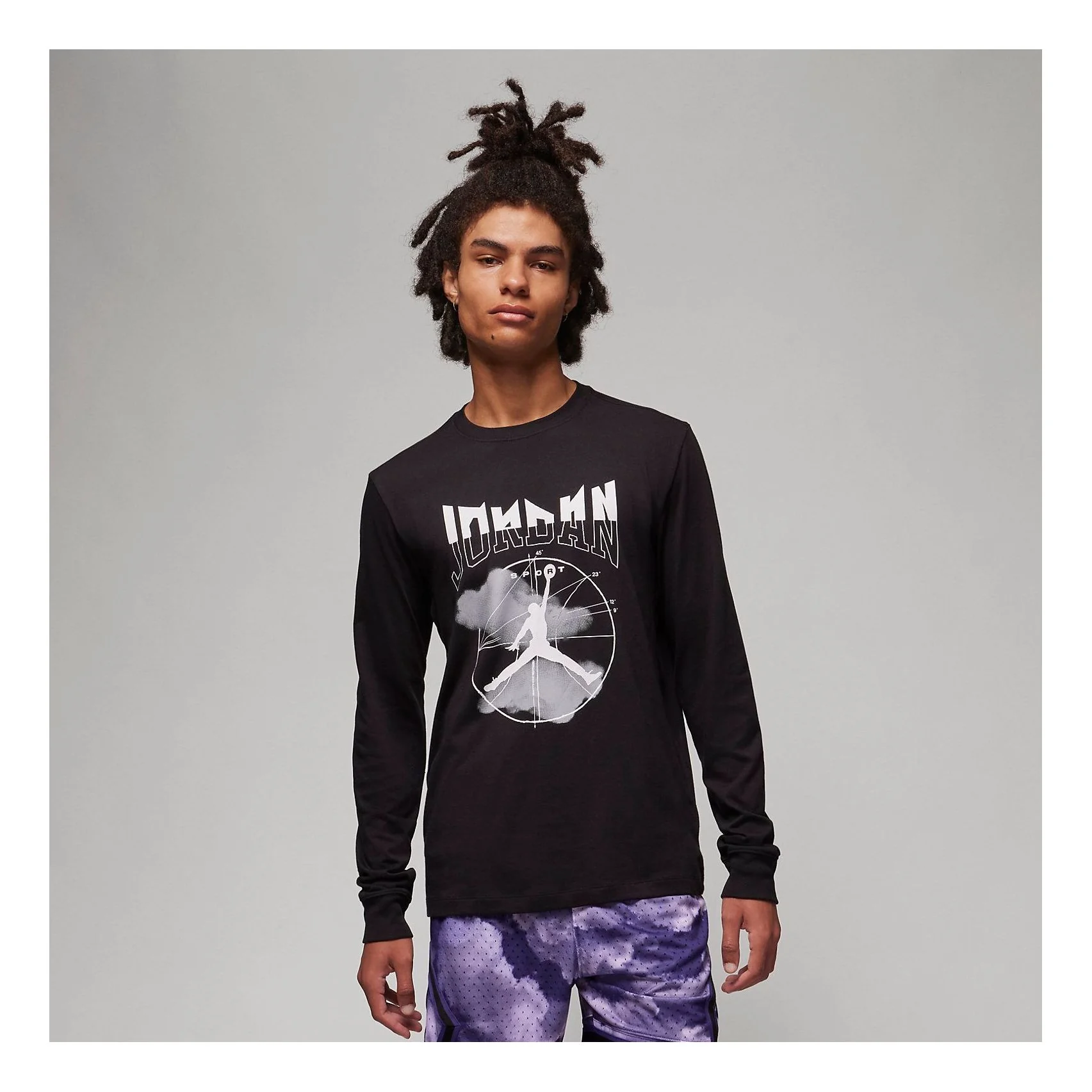 Air Jordan Sport Long-Sleeve T-Shirt 'Black Grey' FD7004-010