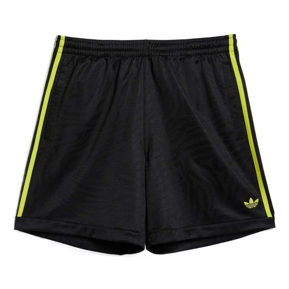 Men's adidas originals Logo Printing Pattern Elastic Waistband Straight Shorts Black GL9930