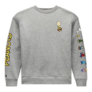 Converse x Peanuts Fleece Crew Asia Sizing 'Vintage Grey Heather' 10024376-A01