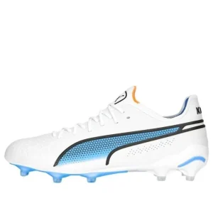 (WMNS) PUMA King Ultimate FG AG 'White Blue' 107262-01
