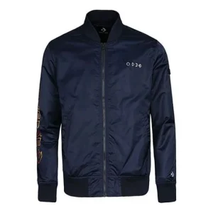 Converse Casual Sports Stand Collar Baseball Jacket Asia Sizing 'Navy' 10007769-A02