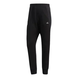 adidas Wj Pt Kn Swt logo Casual Loose Bundle Feet Sports Pants Black FJ0198