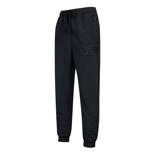 Men's Air Jordan Logo Pocket Zipper Lacing Athleisure Casual Sports Long Pants/Trousers Black DA7242-010