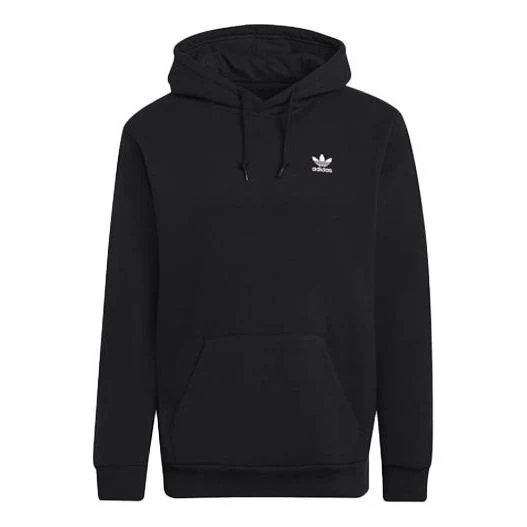 adidas originals Solid Color Small Label Fleece Lined Hoodie 'Black' H34652