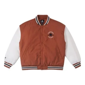Converse Padded Baseball Jacket Asia Sizing 'White Brown' 10025261-A02