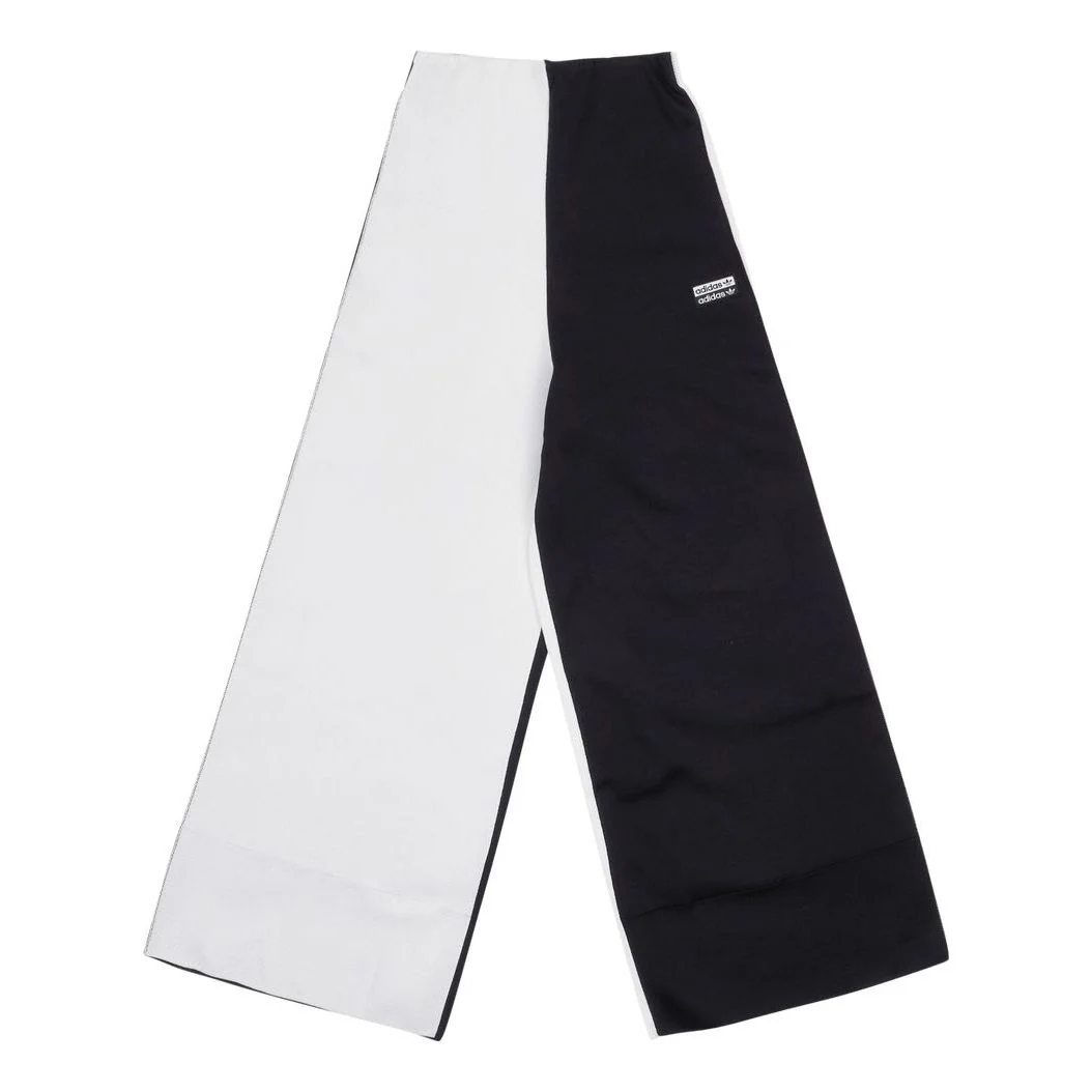 (WMNS) adidas Wide Leg Pants Asia Sizing 'Black White' FM2449