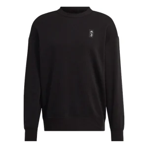 Men's adidas Juventus FW22 Pattern Printing Loose Round Neck Pullover Soccer/Football Black HD8866