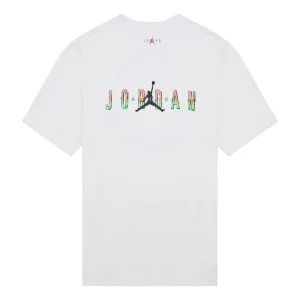 Air Jordan DNA Printing Alphabet Large Logo Short Sleeve White DQ5884-100