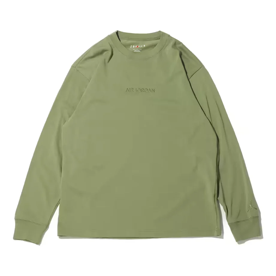 Air Jordan Wordmark Long Sleeve Shirt Asia Sizing 'Sky J Light Olive' FJ0703-340