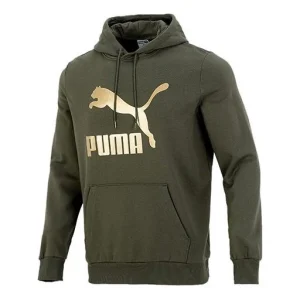 PUMA Classics Bronzing Logo Printing Sports Olive Green 531370-44
