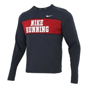 Men's Nike Dri-FIT Heritage Running Sports Colorblock Printing Round Neck Flash Blue DA3052-010